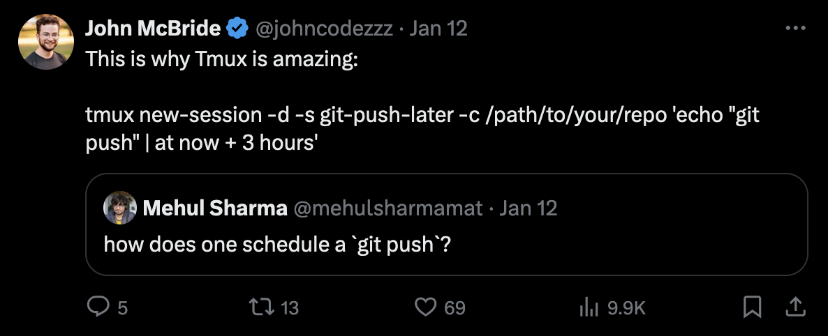 tmux script for scheduling git